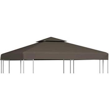 vidaXL 2-Tier Gazebo Top Cover 310 g/m² 3x3 m Taupe