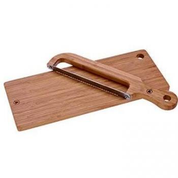 LAGUIOLE - Sierra de pan y tabla para cortar - Sierra de bambú, acero inoxidable - Tabla de bambú natural - Resistente a los arañazos - Práctico estuche de regalo - Bambú - Marrón