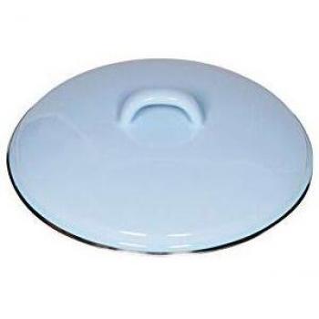 Tapa Riess de Emaille 18 cm Azul Pastel con Borde Cromado