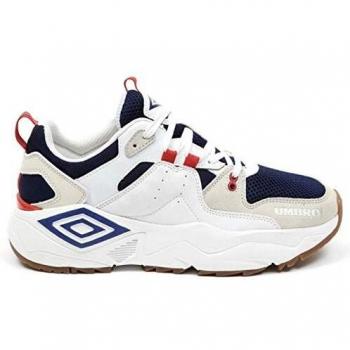 Umbro Runner M, Zapatillas para Correr de Diferentes Deportes para Hombre, Blanco, Azul, 40.5 EU