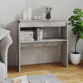 Mesa consola de aglomerado gris hormigón 80x30x80 cm, madera multicapa, diseño moderno y elegante, ideal para entrada o salón