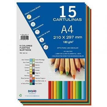 Dohe - Cartulina 50 hojas en A4-5 colores surtidos Fuerte