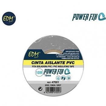 Edm 47001 Cinta Aislante, Gris, 19 mm x 10 m