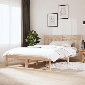 Estructura de cama doble pequeña en madera maciza 120x190 cm