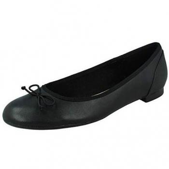 Bailarinas Clarks Couture Bloom de cuero negro, tamaño 3 UK