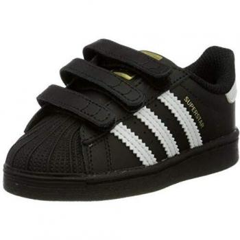 Zapatillas Sneakers Adidas Superstar para bebé en color negro, unisex, talla 22, material de piel