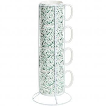 Set de 4 Tazas Mug Secret con soporte y diseño surtido, ideal para regalo