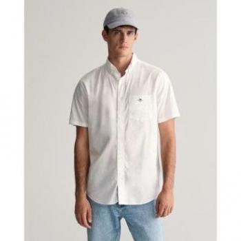Camisa Gant Regular Fit Manga Corta Popelina Blanco