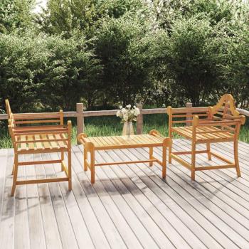 Silla de jardín madera maciza de teca 91x62x94 cm, juego de 2 unidades