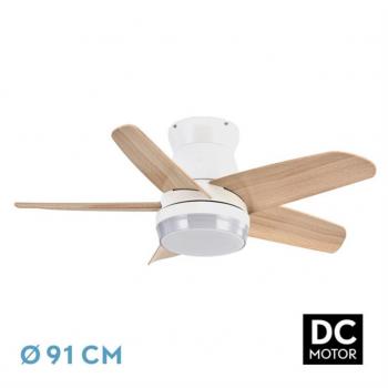 Ventilador DC Neutron 24W Blanco/Haya 5 Aspas