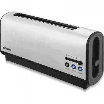 Tostadora de 2 Rebanadas con Ranura Larga 900W Función Cancelación y Descongelado Sogo SS-5390 Acero Inoxidable Diseño Elegante