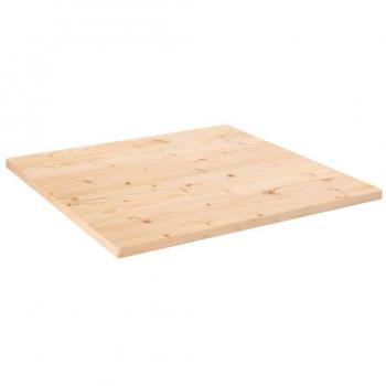 Mesa cuadrada de madera maciza de pino 80x80x2,5 cm marrón