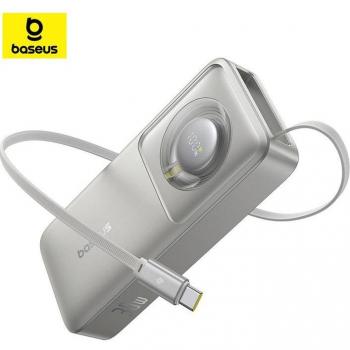 Power Bank Baseus Free2Pull 10000mAh-20000mAh con Cable Retráctil USB-C de 30W - Negro