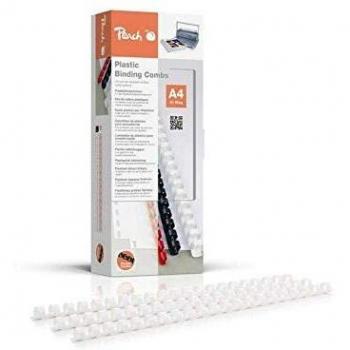 Binderücken de plástico Peach A4 - 10mm - capacidad para 65 hojas - paquete de 100 unidades - color blanco