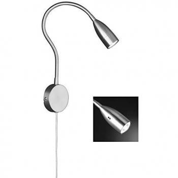 Aplique LED Sten con control gestual, soporte redondo, dimmable, luz cálida, acabado níquel mate