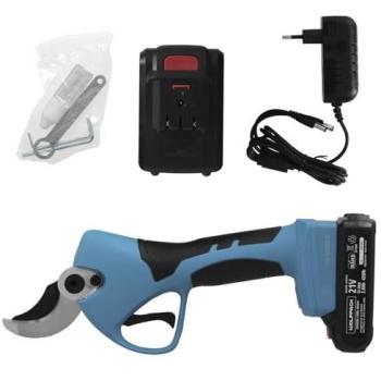 Tijeras de podar a batería 21V con 2 baterías de 2Ah, mango engomado y corte de Ø40 mm en maletín