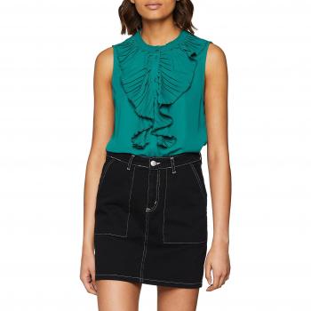 Only Onlmilan S/l Pleat Flounce Shirt Wvn, Camiseta sin Mangas para Mujer, Verde