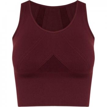 Born Living Yoga Top Deportivo Mandira Bordeaux Seamless con Mesh y Fibras Sostenibles
