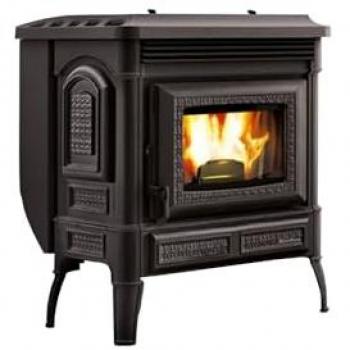 Estufa de pellets Extraflame Teodora EVO 8 kW ventilada con mando a distancia IR Touch metal color antracita