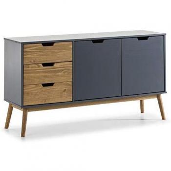 VS Venta-stock Aparador Java 3 cajones y 2 Puertas Gris/Cera