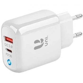 Cargador Único Dual USB Tipo C y USB A 30W
