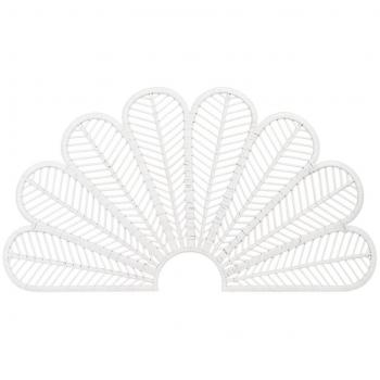 Cabecero de cama de rattan natural blanco 150 cm