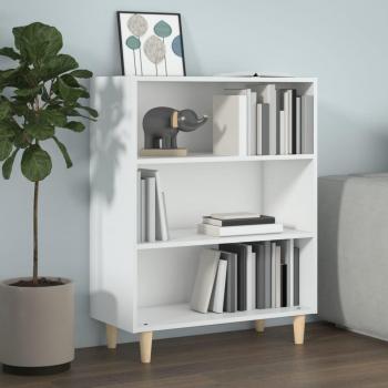 Aparador de madera contrachapada blanco brillante 69,5x32,5x90 cm - Mueble de Almacenaje de Salón, Armarios con Puertas, Cajón de Madera, Buffet para salón Moderno
