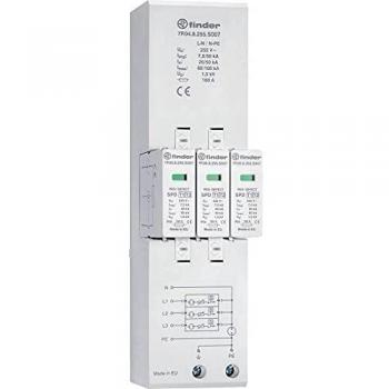 Pararrayos Finder Tipo 1+2 para Instalaciones Trifásicas TN-S y TT, 7.5kA, Relé