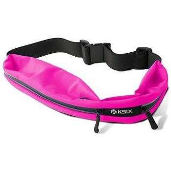 Ksix BXCIN02R - Cinturón Deportivo con 2 Bolsillos para Smartphone, Color Rosa