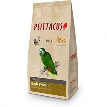 Psittacus High Protein 800 g | Pienso Completo para Amazonas, Cacatúas y Cotorra de Kramer | Alimento Premium para Aves | 100% no-GMO