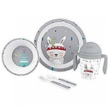 Interbaby SET16 - Interbaby - Vajilla para Bebé de 5 Piezas, Modelo Indio