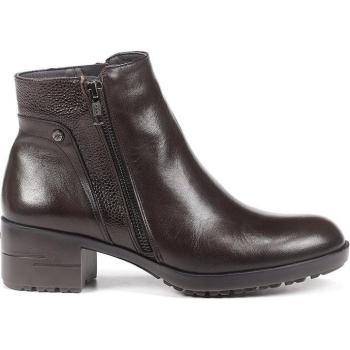 Botines Fluchos F1367 para Mujer de Piel Marrón Medio con Cremallera Lateral y Altura de Tacón Elegantes y Cómodos