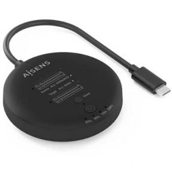 Estación de Docking Doble Bahía NVMe a USB 3.2 Gen2x2 con Clonación, Negro