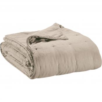 Jeté de cama de algodón stonewashed Zeff 240 x 260 cm natural Vivaraise