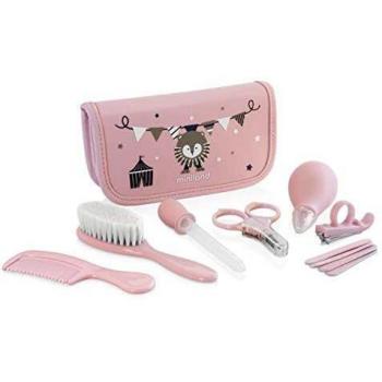 Miniland Baby - Conjunto de Cuidado Infantil, Rosa, 7 Piezas