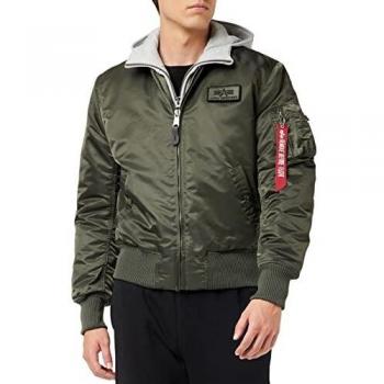 Alpha Industries MA-1 D-Tec Men's Hooded Bomber Jacket - Grey, Various Sizes