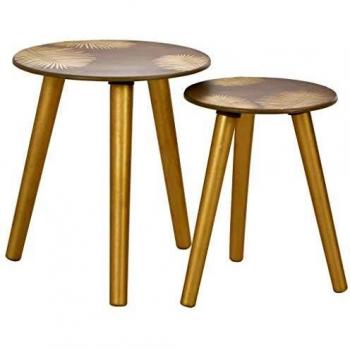 SengentoStyle 2-delige tafeltjesset 40x45 cm/30x40 cm MDF goudkleurig