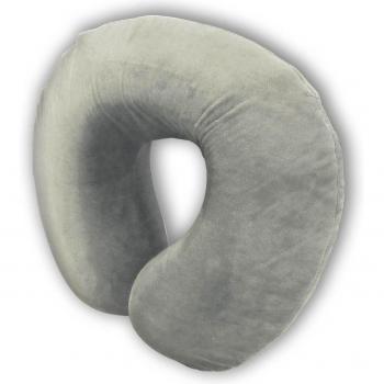 Cojín Viscoelástico Circular para Cuello - Gris Oscuro y Azul