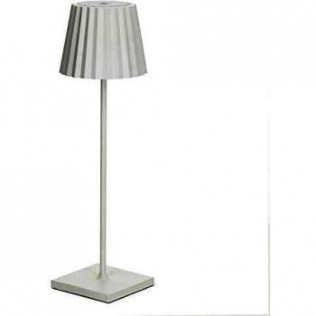 Lámpara de Mesa Portátil Litta Novolux Lighting para Interior y Exterior con Cargador USB, Botón On/off, Metal Blanco, Altura 38cm, IP54, Dimming Táctil LED SMD 2