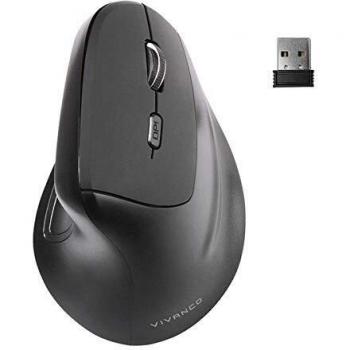 RATÓN Vertical INALÁMBRICO VIVANCO 39632-800-1600 dpi - 5 Botones con Click SILENCIOSO - Receptor USB - 2*AAA