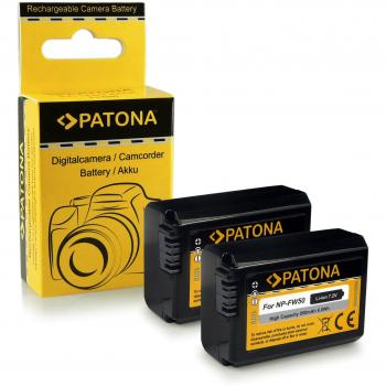 PATONA 2X Bateria NP-FW50 Compatible con Sony NEX-C3 NEX-F3 NEX-3 NEX-5 NEX-6 NEX-7