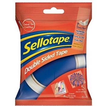 Sellotape Double Sided Tape - Paquete de 12 cintas adhesivas de doble carra