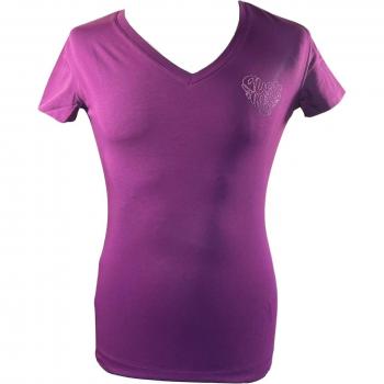 Guess Heart Women's T-Shirt - Short Sleeve, Red, Size M
