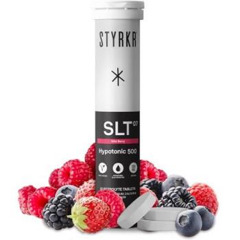 Styrkr SLT07 Hydration Tablets - Berry Flavor - 500mg per Tablet - Pack of 6 Tubes (12 Tablets Each) - Advanced Quad-Blend Electrolyte Formula for Endurance Athletes - Higher Sodium Content