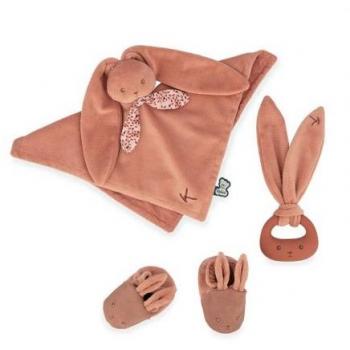 Conjunto de Regalo 3 en 1 Conejo (Manta + Mordedor + Zapatos) Terracota Colección Lapinoo Kaloo