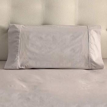 Funda de Almohada Algodón 100% 180 Hilos Gris - Suave, Transpirable y Ligera, Lavable a 30ºC