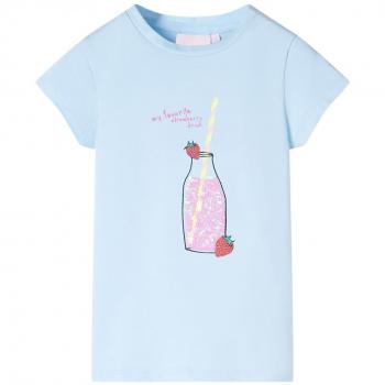 Camiseta infantil azul suave 140