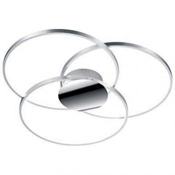 Plafoniera LED Dimmerable Sedona 3 Anillos Cromados 80 cm