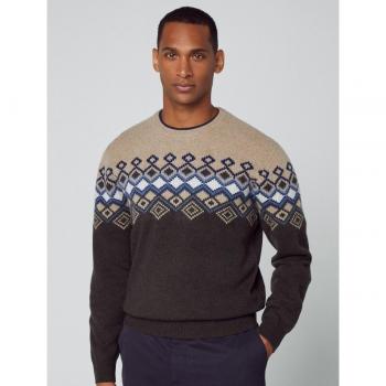 Jersey Fair Isle gris para hombre de Hackett London