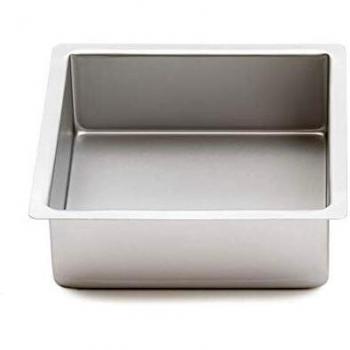 Teglia Profesional Anodizada Cuadrada 25 x 25 x 7,5 cm - Aluminio Plateado
